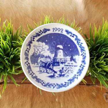 Copenhagen Plate The Mill at Dybbol~Denmark Plate 1992~Blue & White Collectible Miniature Plate~Wall Decor~JewelsandMetals 