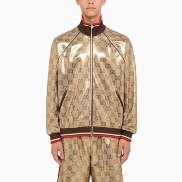 Gucci Camel Jacket In Coated Fabric