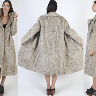 50s Mid Century Silver Mink Coat, Vintage Natural Grey Opera Jacket, Winter Evening Fur Jacket 