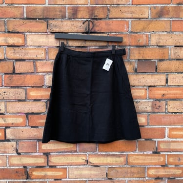 vintage 60s black wool mini skirt / 26 s small 