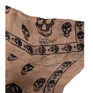 Alexander McQueen - Mauve &amp; Black Skull Print Scarf