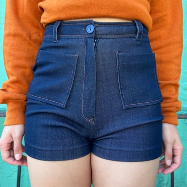70s Polyester 'Denim' Shorts