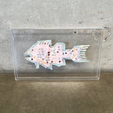 Post Modern Torn Paper Fish Signed Signed Reinehardt