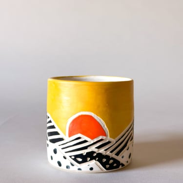 Seconds: Satin Branded Mug with Crooked Sun