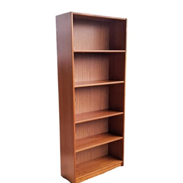 Vintage 1960s Danish Modern Tall Teak Bookcase In The Style of Poul Hundevad 