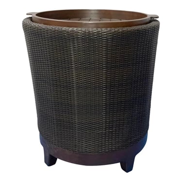 Modern Chocolate Brown Outdoor Tray Top Side Table