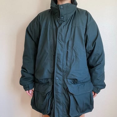 Vintage Mens Cabelas Premier Northern Goosedown Green Puffer Parka Jacket Coat 