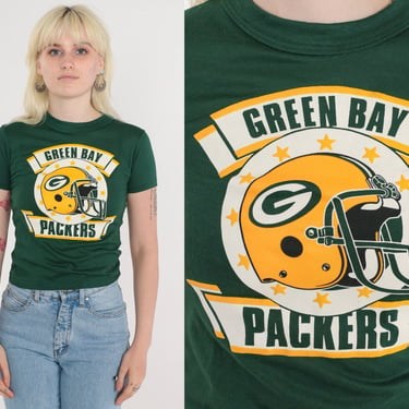 Green Bay Packers Shirt 80s New Old Stock Football T-Shirt Wisconsin Graphic Tee Officially Licensed NFL TShirt Vintage 1980s Extra Small xs 