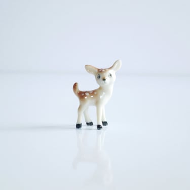 Micro Miniature Porcelain Reindeer Figure, 1:12 Dollhouse Deer Holiday Decorations 