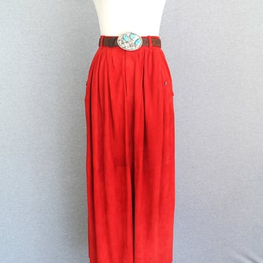 Ralph Lauren - Leather Skirt - Marked size 12 - Circa 1980s - Pockets 