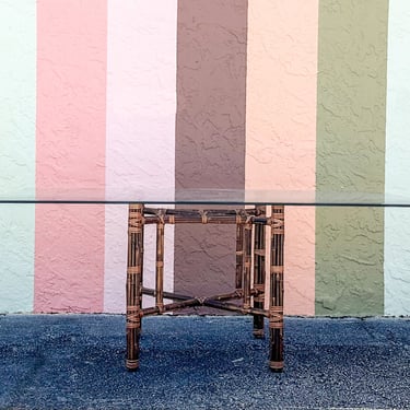 McGuire Style Rattan Dining Table