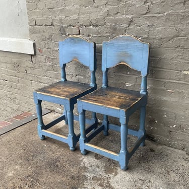 Pair of Low Spanish Colonial Chairs