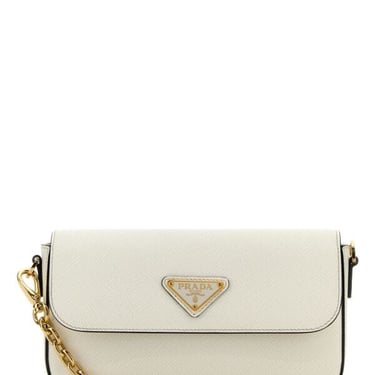 Prada Women White Leather Crossbody Bag