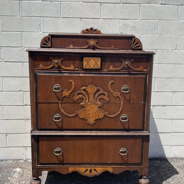 Ornate Antique Victorian Dresser Chest of Drawers Shabby Chic Mid Century Tallboy Highboy Oak French Bedroom Set Storage CUSTOM PAINT AVAIL 