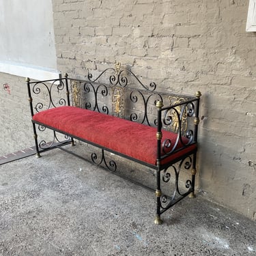 Beaux Arts Wrought Iron Bench