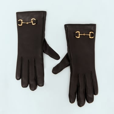 Gucci Women Leather Horsebit Gloves