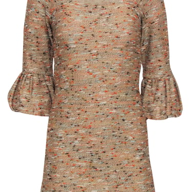 Diane von Furstenberg - Tan & Multi Color Tweed Blend Mini Dress Sz 2