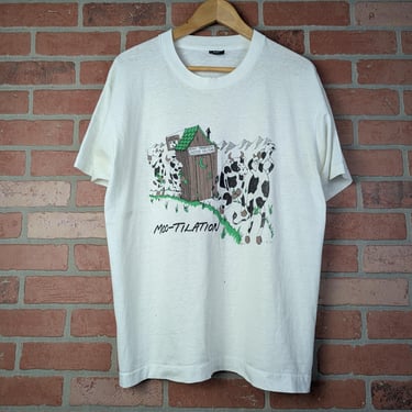 Vintage 90s Moo-Tilation ORIGINAL Cow Parody Cartoon Tee - Extra Large 