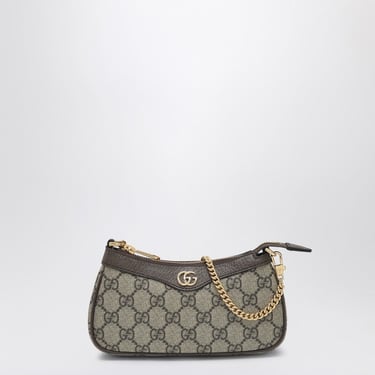 Gucci Ophidia Mini Bag In Beige And Ebony Gg Supreme Fabric Women