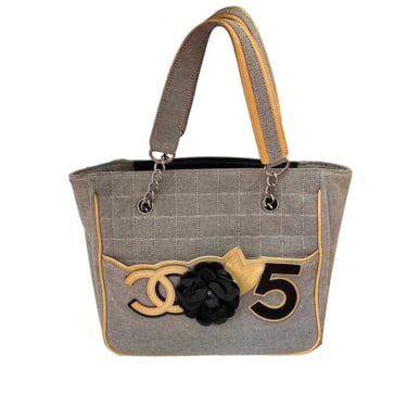 Chanel Grey Logo Small Shoulder Bag