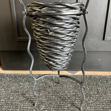Black wicker with Metal Plant Stand