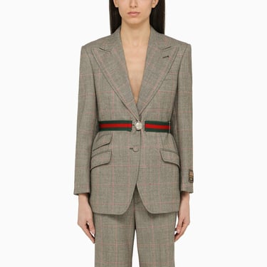 Gucci Belted Single-Breasted Jacket In Wool Women