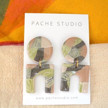 Patchwork clay earrings [limited] 