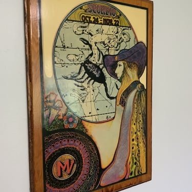 large Vintage Astrology wall art, Scorpio Zodiac sign, Greg Wallace Product. 1960s modern Wall Art, Palladini artist, astrology gifts 