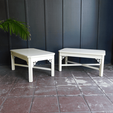 Vintage Crema Wooden Scroll End Tables (sold individually)