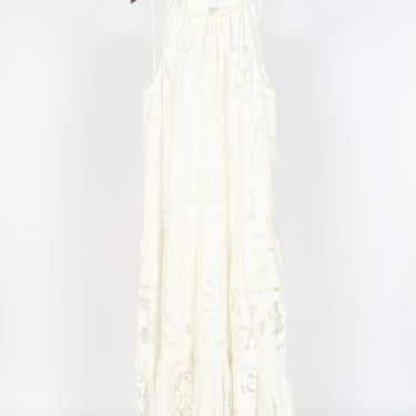 Edith Embroidered Halter Dress - White