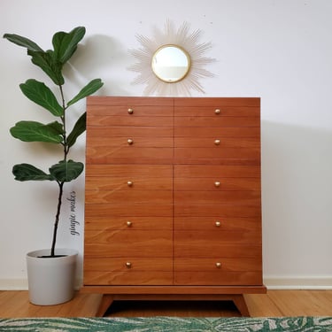 Restored Mid-century Modern Kent Coffey tall dresser "The Park Lane"  ***please read ENTIRE listing prior to purchasing SHIPPING is NOT free 