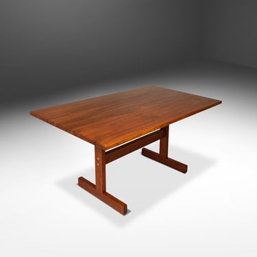 Mid-Century Danish Modern Minimalist Butcher Block Dining Table / Work Desk in Solid Oak, Denmark, c. 1960s 