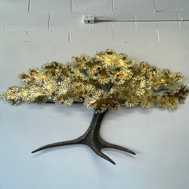 Brass Tree of Life Wall Sculpture Signed Langton ’80