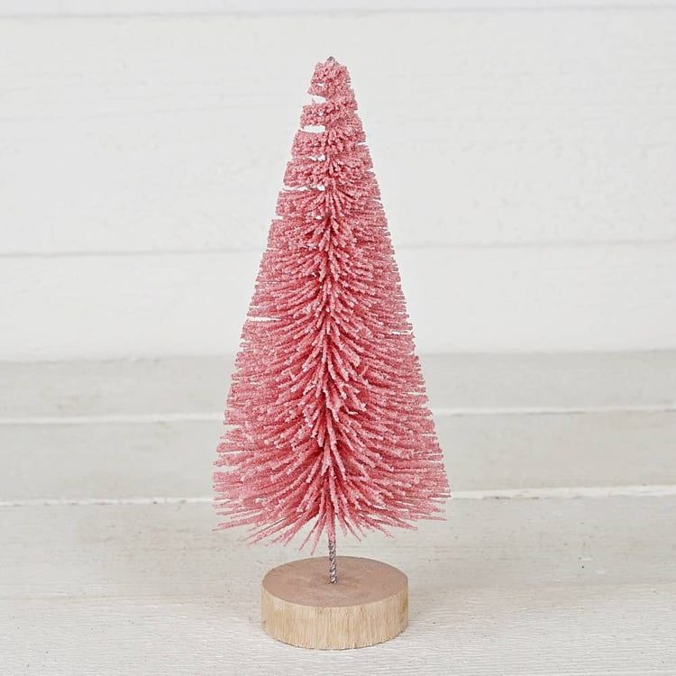 M32703-10inH Macaron theme bottle brush tree-Pink