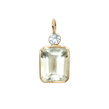 Rectangle Charm - Sky Blue Topaz + Green Amethyst — Charm + Chain Trunk Show