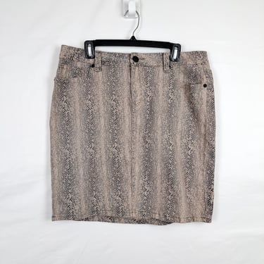 Vintage Y2K Tan Snake Skin Print Skirt, Plus Size 