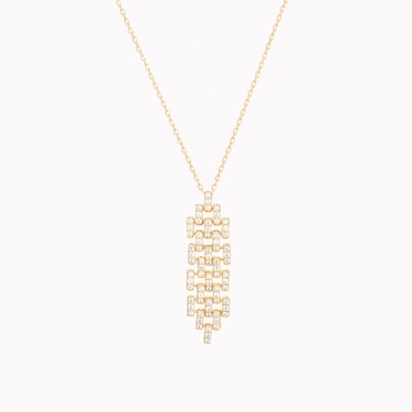 Pavé Diamond Panther Chain Dangle Necklace
