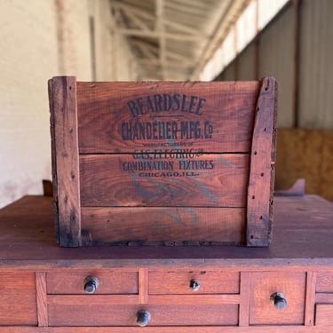 Antique Beardslee Chandelier Mfg Co Wood Shipping Crate 