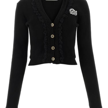 Alessandra Rich Women Black Wool Blend Cardigan