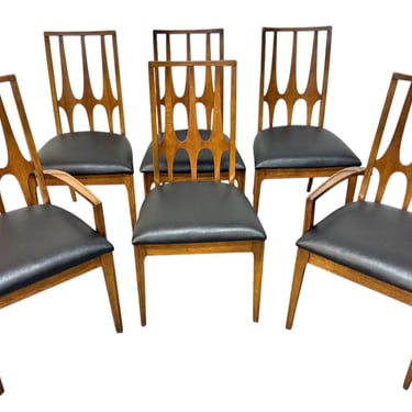 Mid-Century Modern Broyhill Brasilia Walnut Dining Chairs - Set of 6 