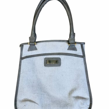 Vintage 1970's Beige Hopsack Tote Bag