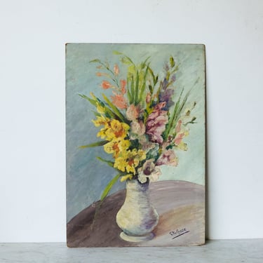 Gladiolus in Vase Oil Painting