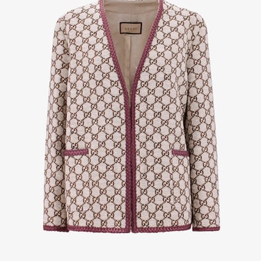 GUCCI WOMAN  Tweed blazer with all-over GG motif