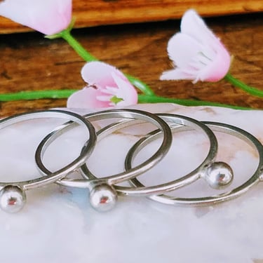 4 Sterling Stacking Rings Size 7.5~Vintage Bands Minimalist jewelry Handmade Rings~JewelsandMetals 