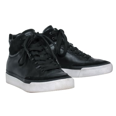 Rag & Bone - Black Leather & Suede High Top Platform Sneakers Sz 6.5