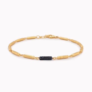 Solo Sapphire & Gold Beaded Bracelet