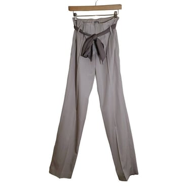 Hoss Intropia Pants Trousers Tan Sash Tie Belt High Waisted Boutique 26x34 EU34 