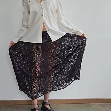 Black Lace Voluminous Skirt (L)