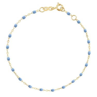 6.7" Classic Gigi Bracelet - Sky + Yellow Gold