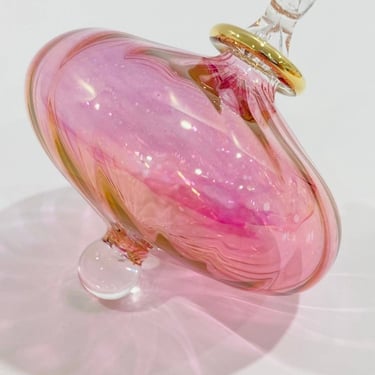 Blown Glass Ornament | Wavy Pink